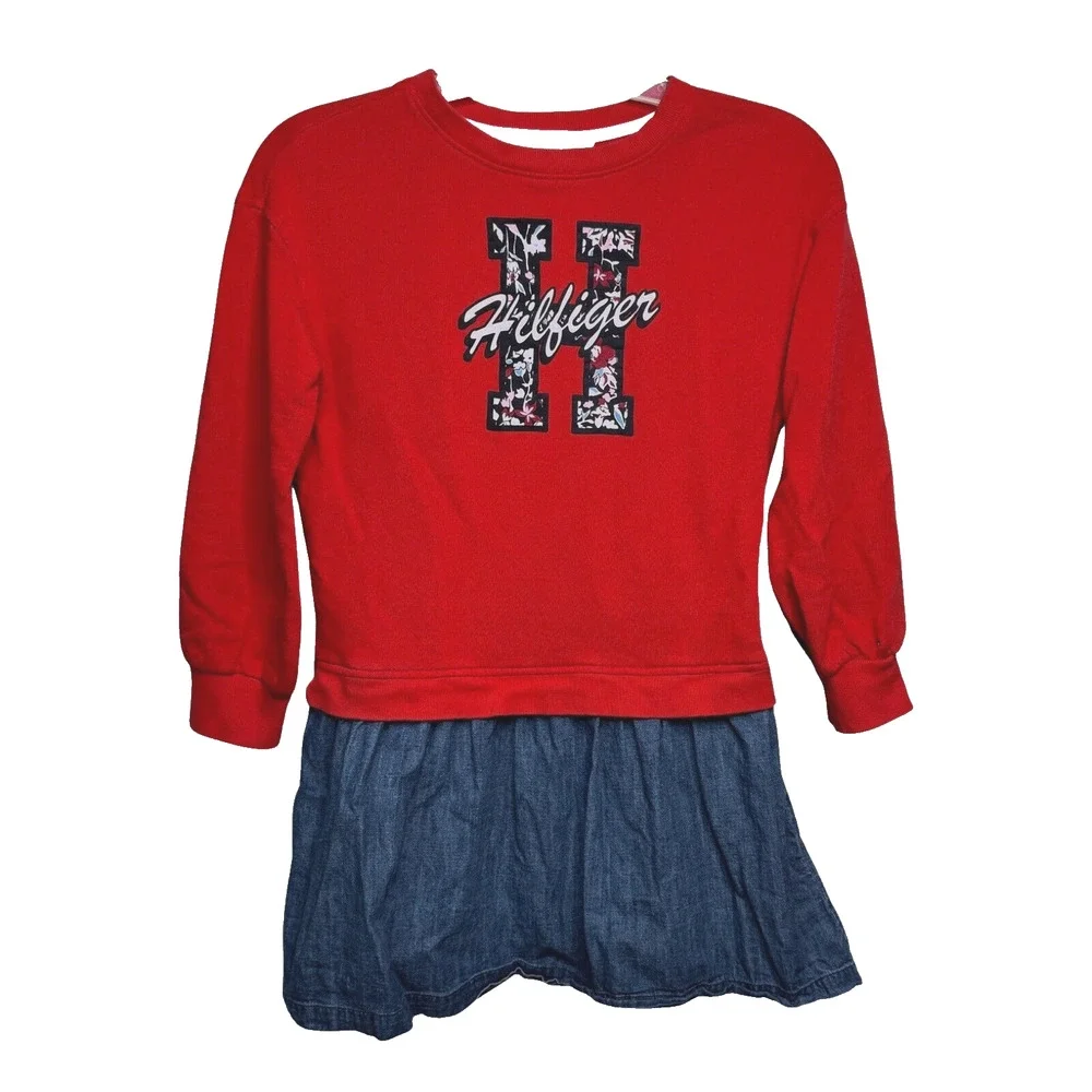 Tommy Hilfiger Dress Girls XL‎ High Risk Red White H Dress Sweatshirt Casual